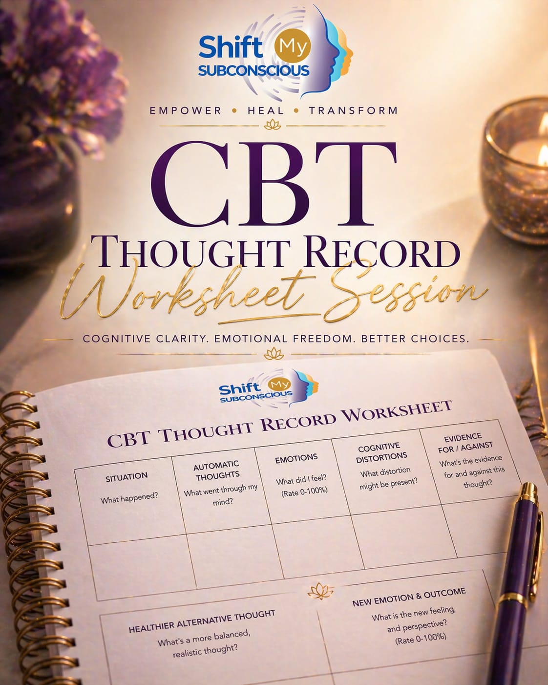 CBT Thought Record Worksheet Session